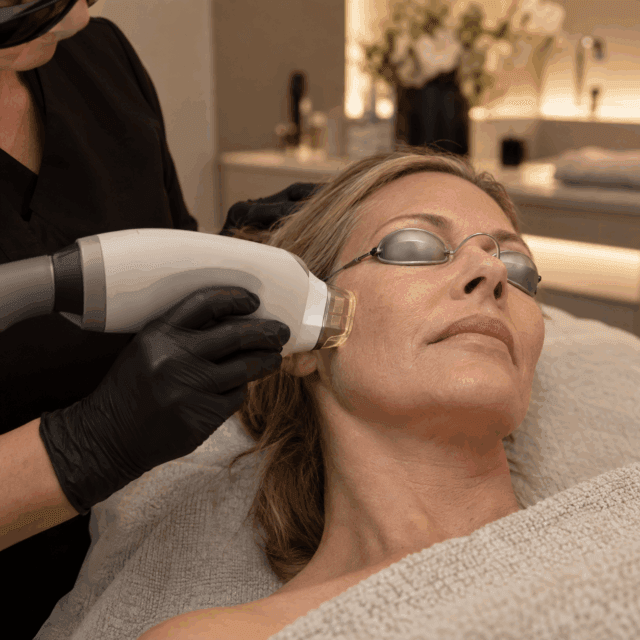Palomar Icon IPL PhotoFacial treatment on a patient’s cheek